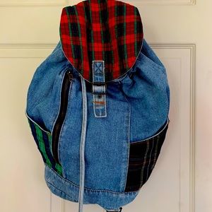 Vintage 90s denim backpack